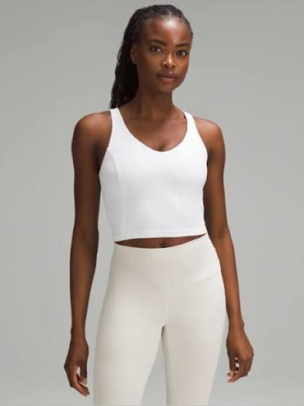 lululemon athletica Neutral Light Beige Cropped Sports Bra
